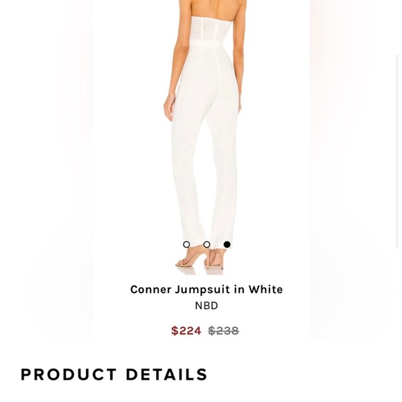 Conner jumpsuit in white. Revolve. NBD. - Picture 3 of 3
